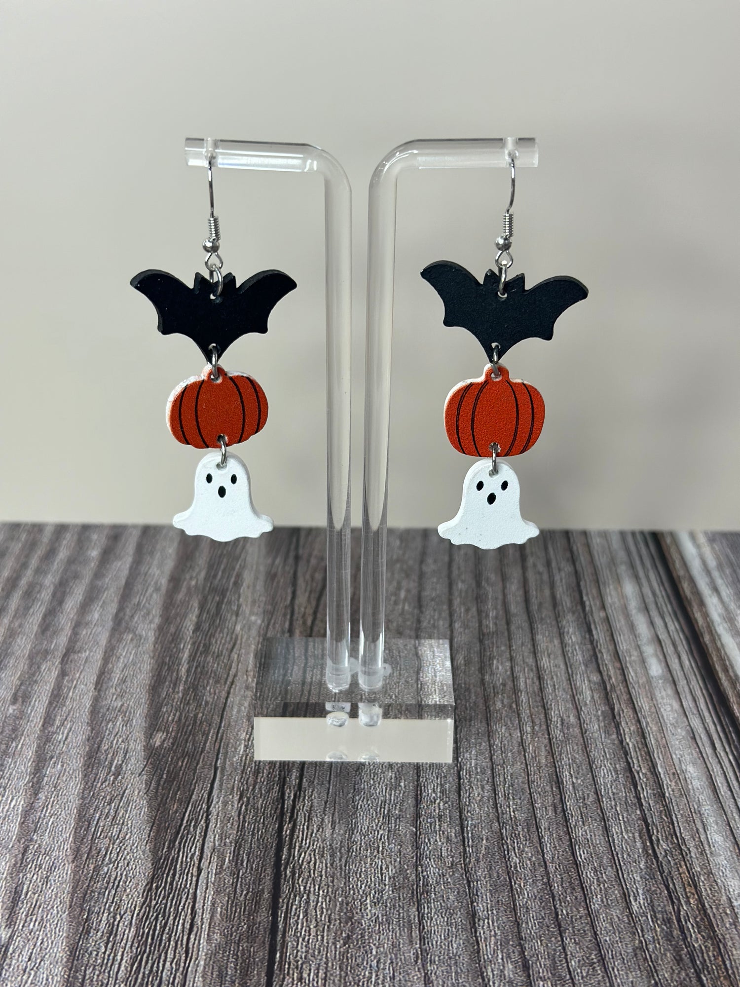 Bat Pumpkin Ghost Earrings