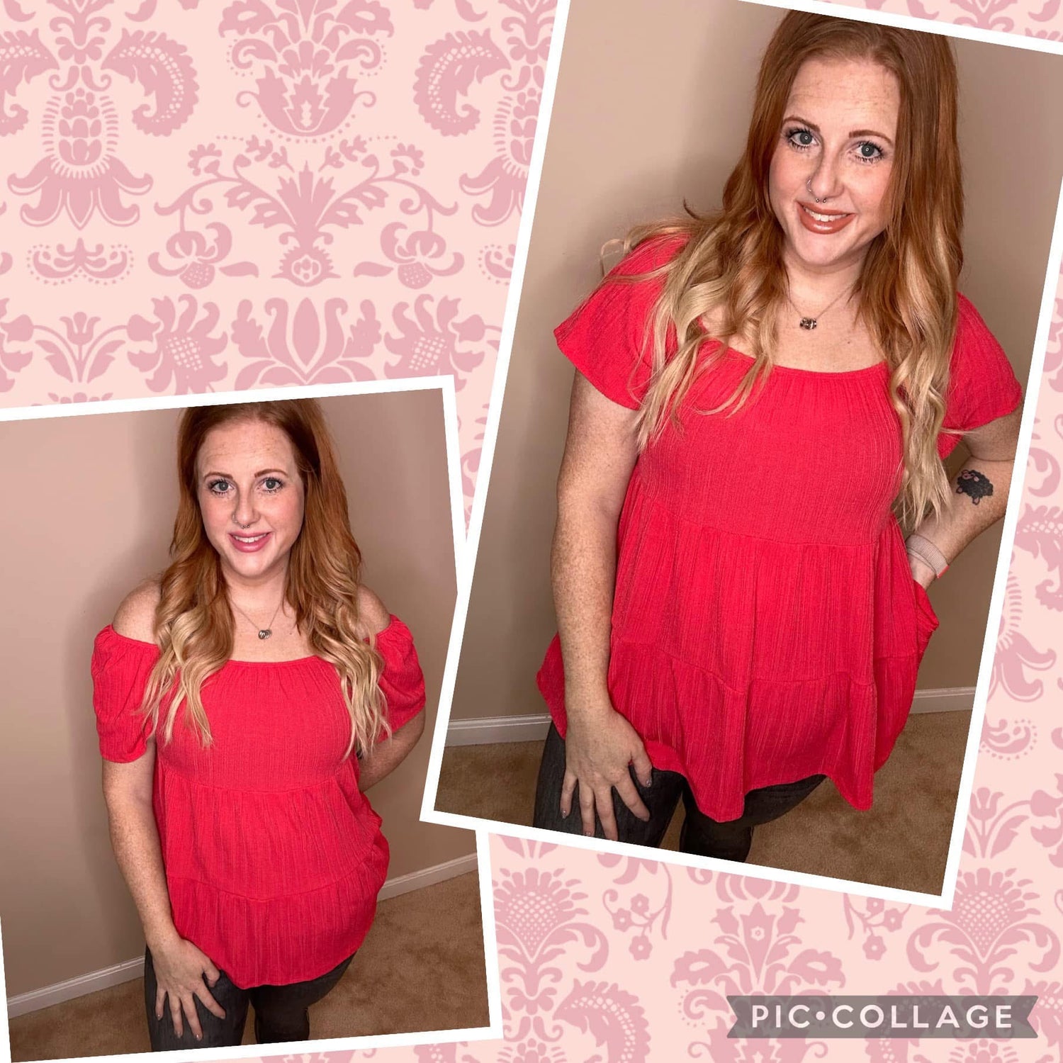 Crimson Tides - Tiered Top