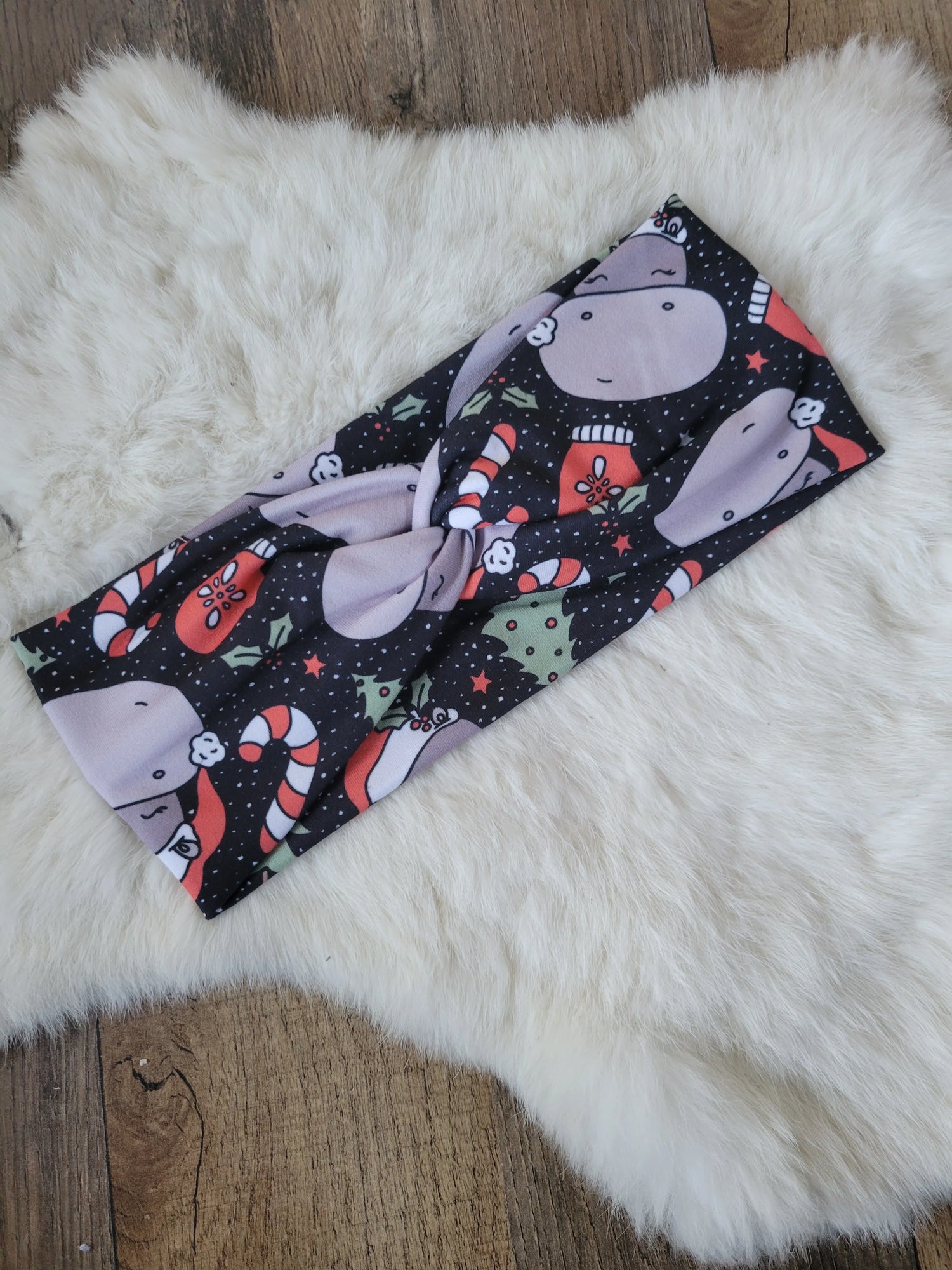 317. Hippo Christmas Headband