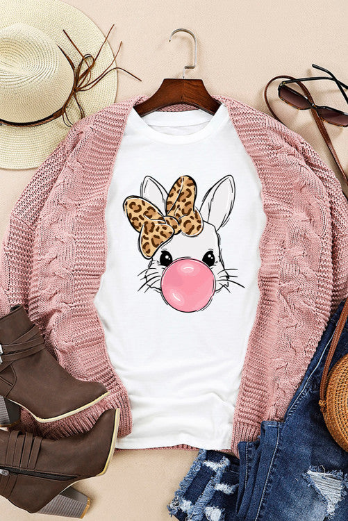 Leopard Bow Bunny Tee