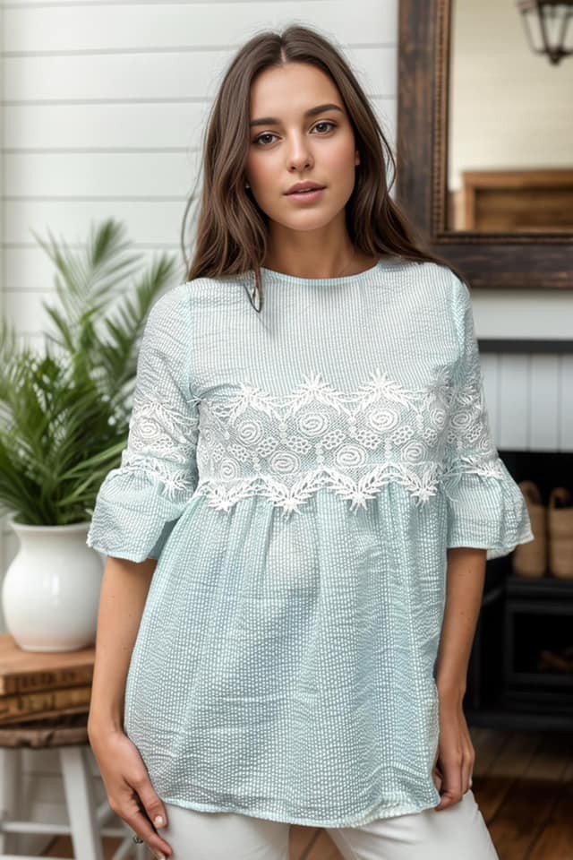 Crepe Lace Top