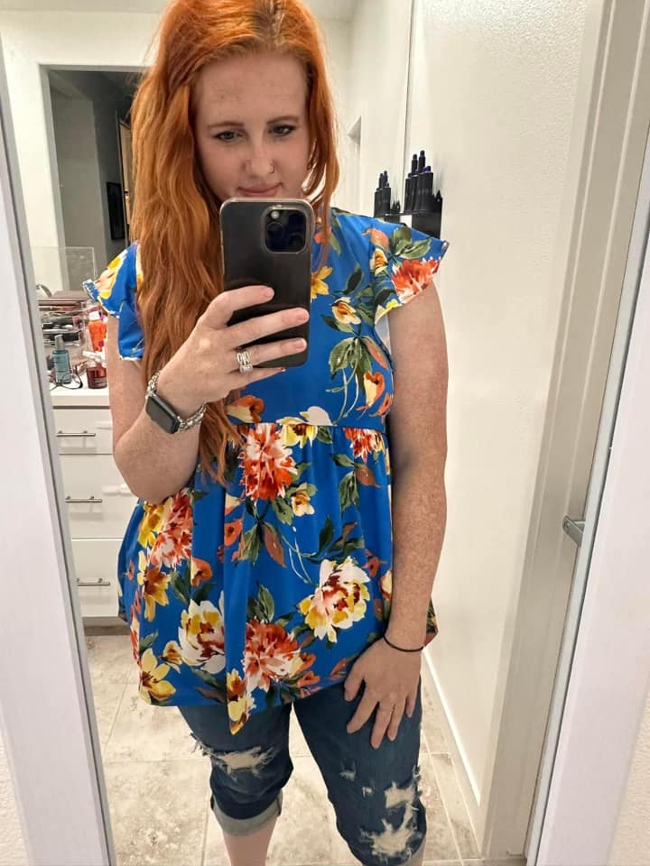 Blue Floral Top