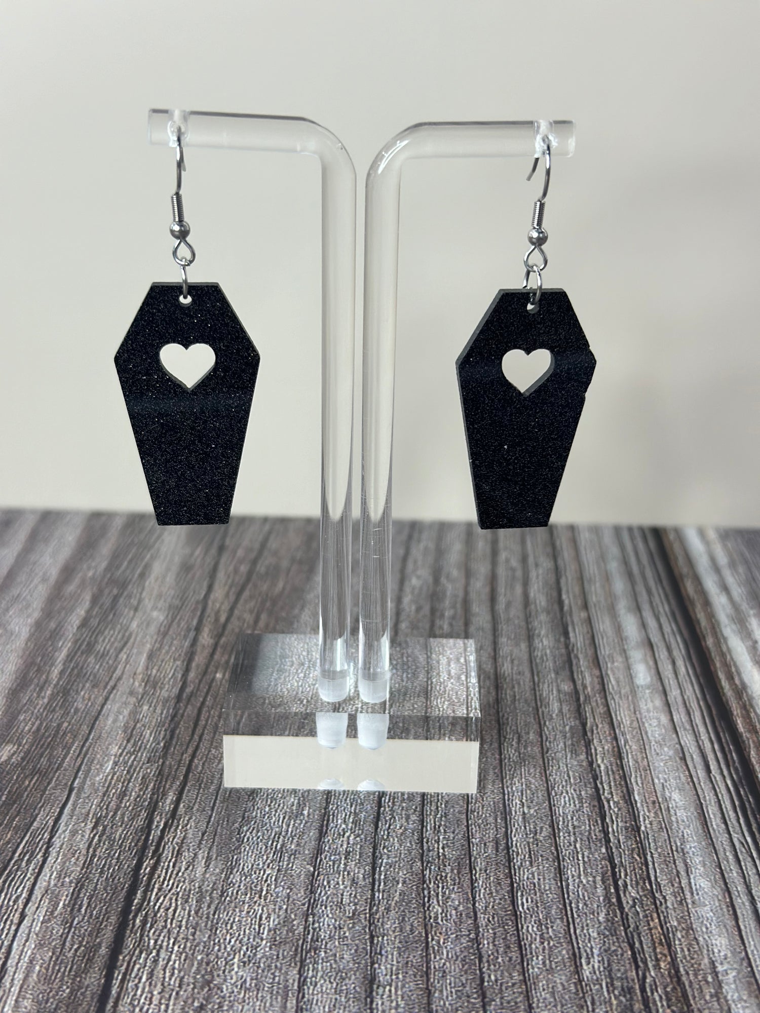 Sparkly Coffin Earrings