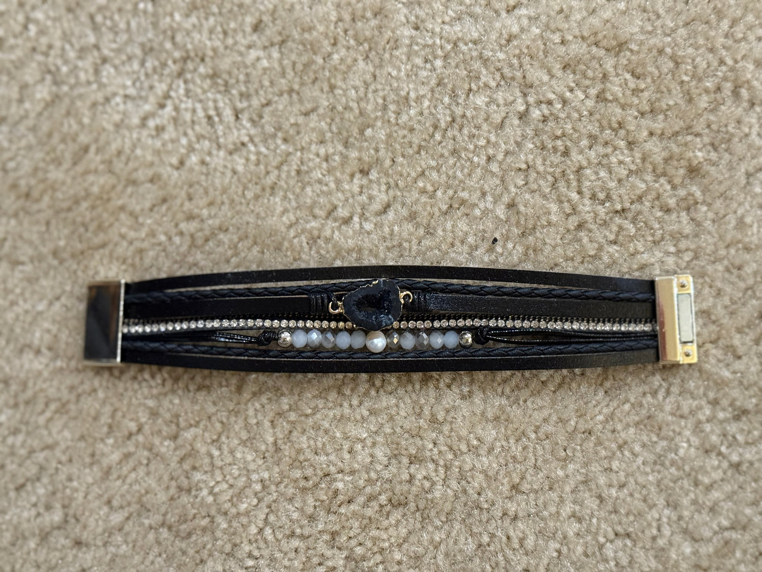 Black Boho Chic Multi-Layer Bracelet