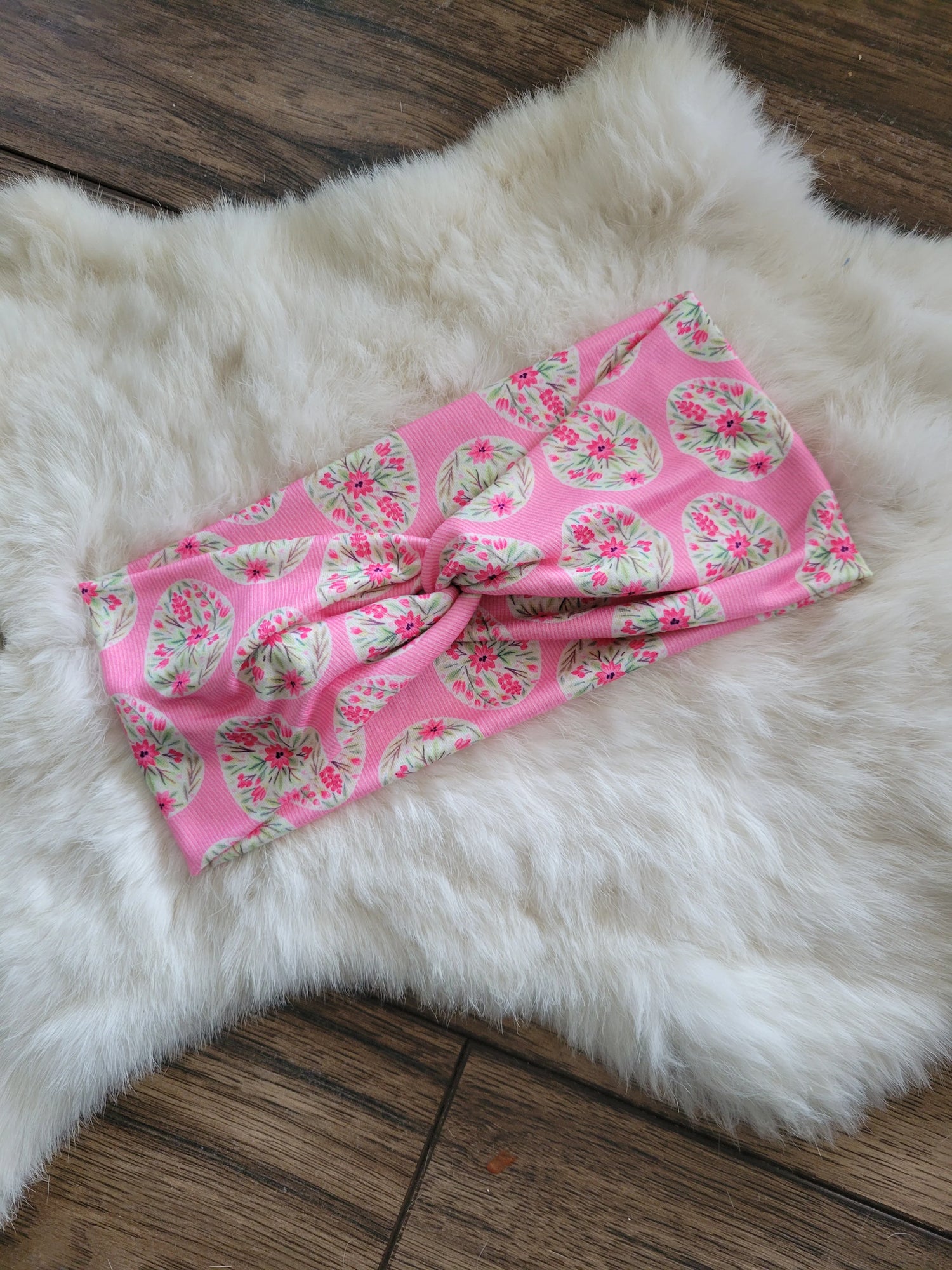 Pink Floral Egg Headband