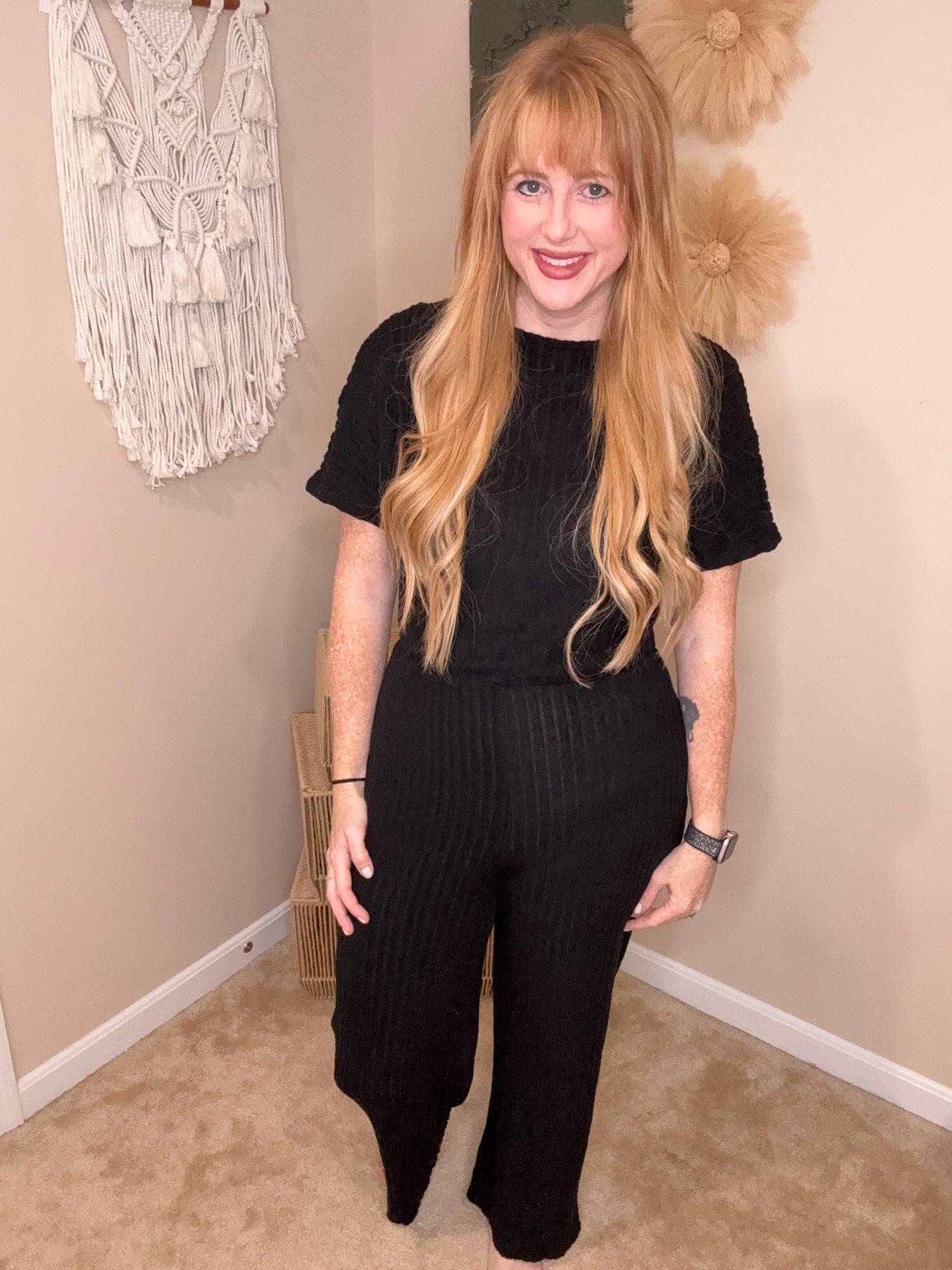 Ribbed Keyhole Jumpsuit