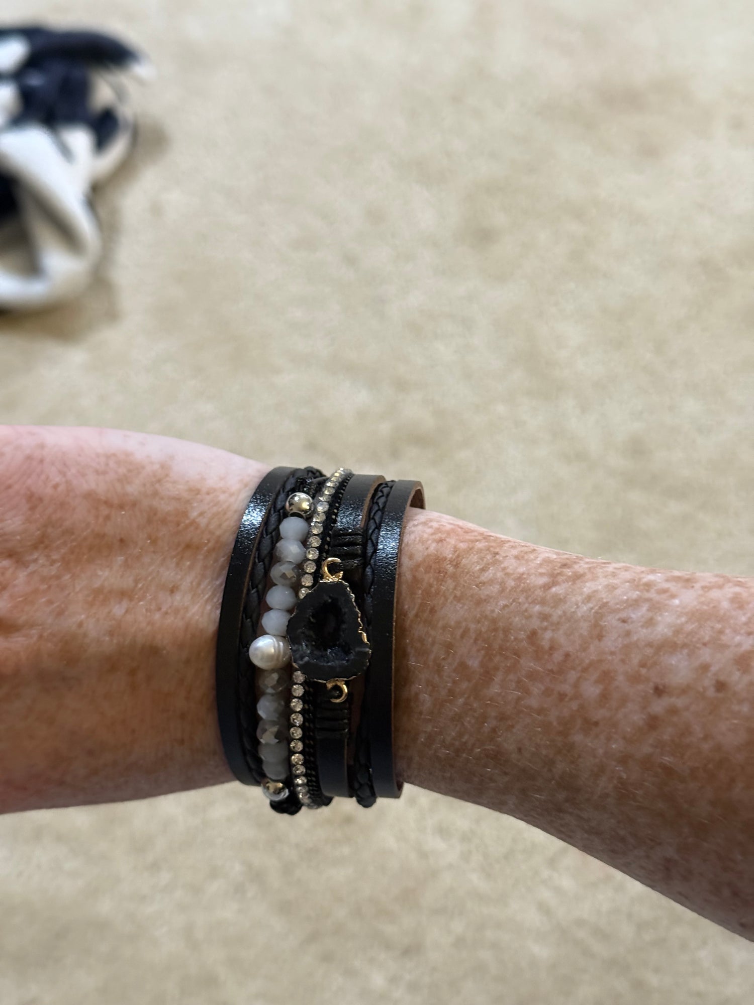Black Boho Chic Multi-Layer Bracelet