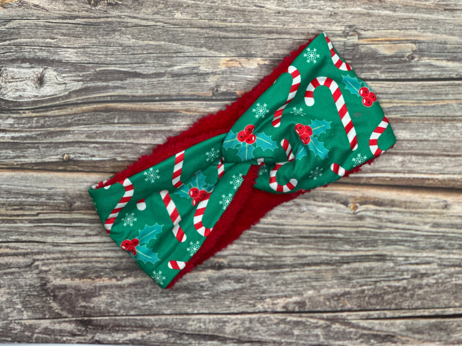 Sherpa Candy Cane Headband