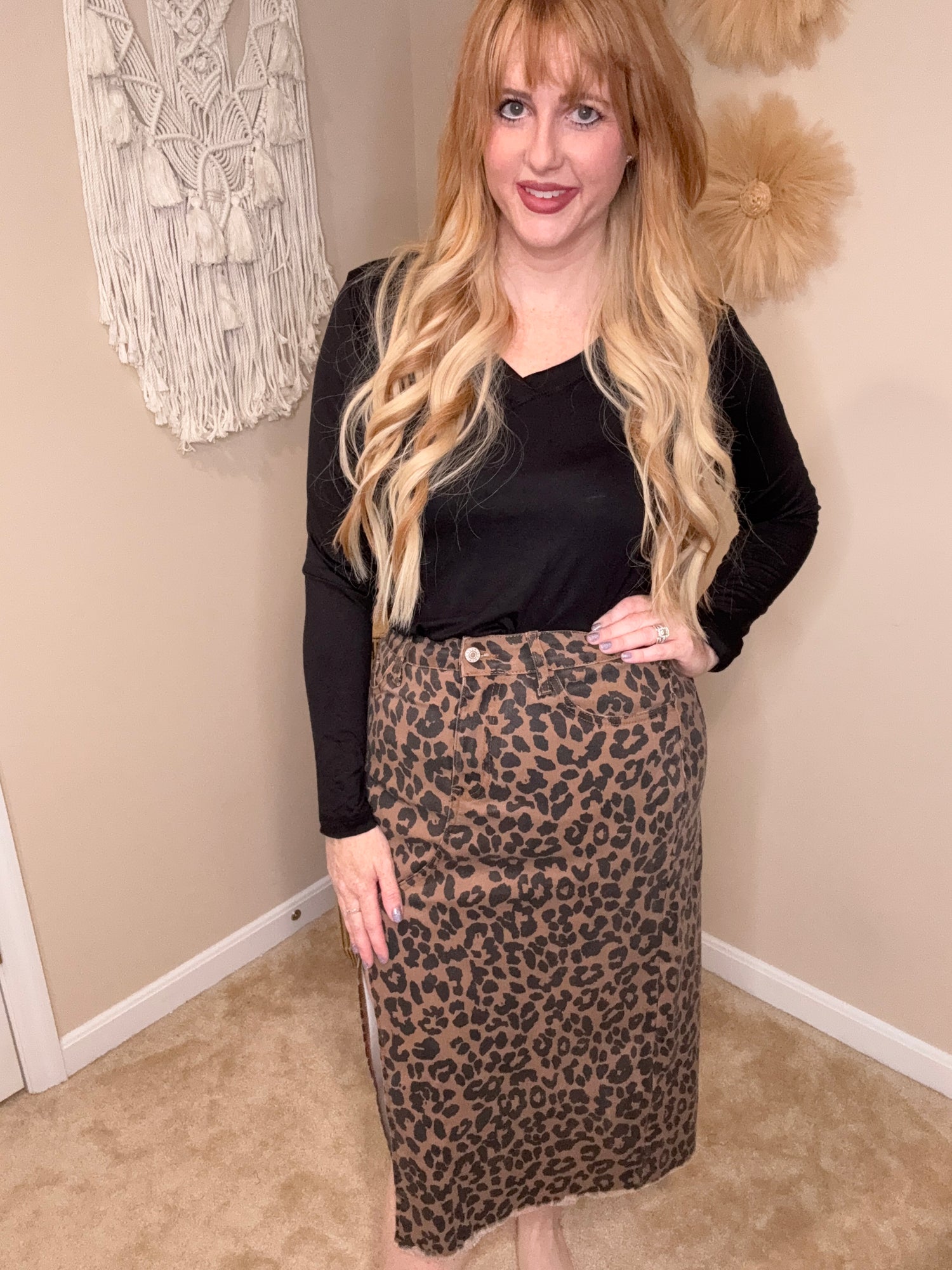 Leopard Midi Skirt