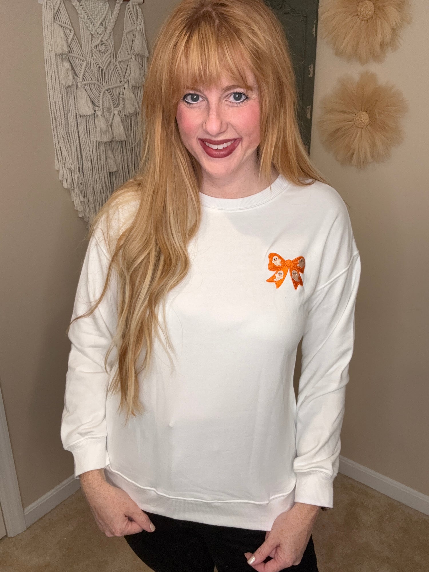 White Ghost Bow Sweatshirt