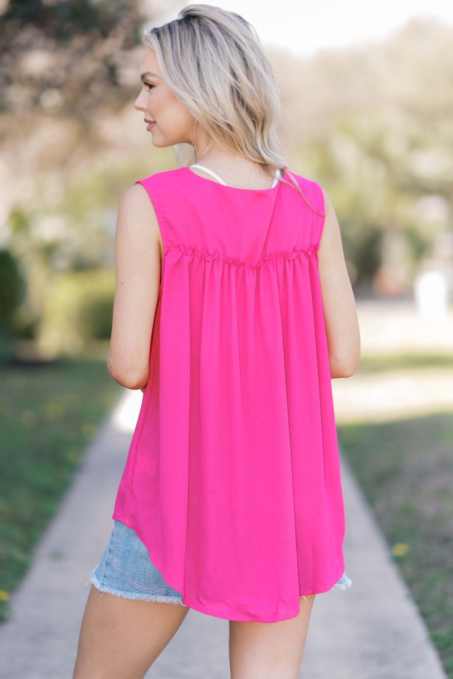 Pink Petals Sleeveless Top