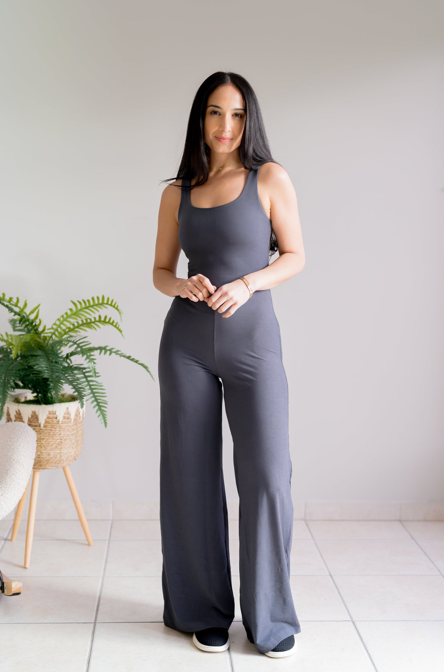 Soft Earth Charcoal Jumpsuit