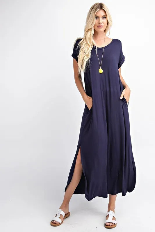 Maxi T-Shirt Dress - Navy
